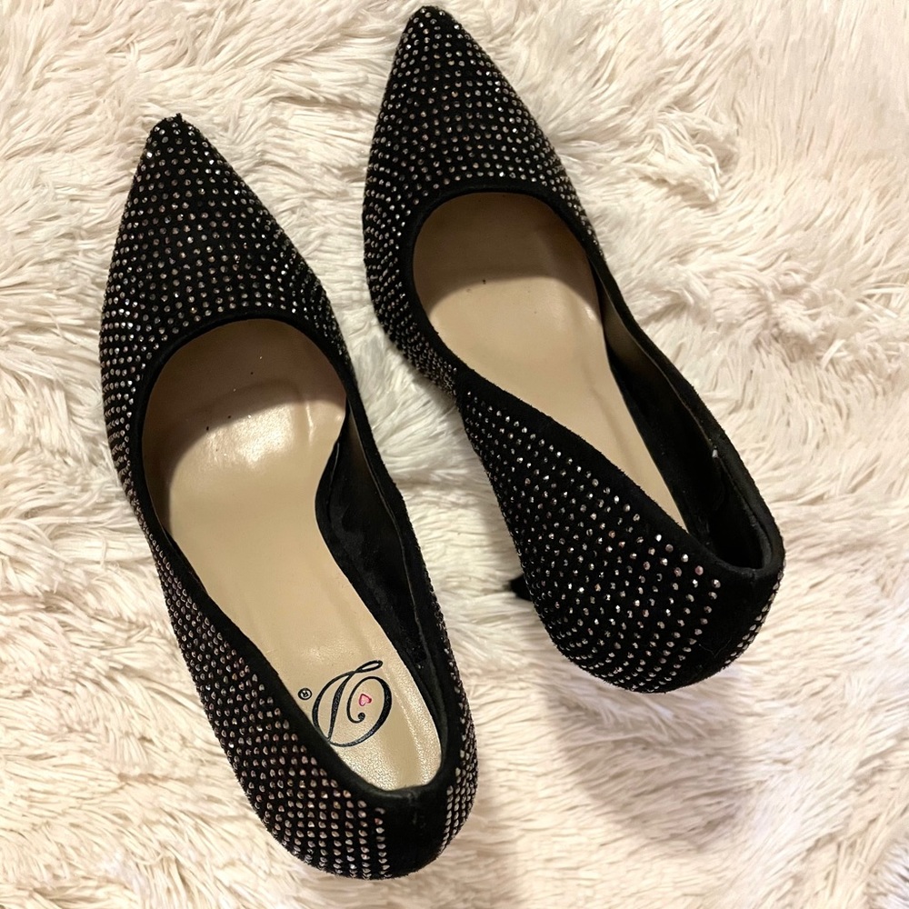 Black Rhinestone Pumps - Picture 8 of 8